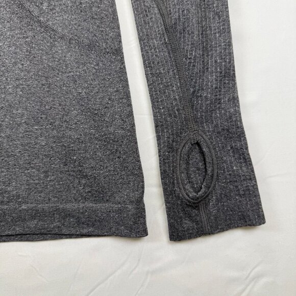 Lululemon Swiftly Tech Long Sleeve Heathered Black Gray Sz 8 - Picture 3 of 8